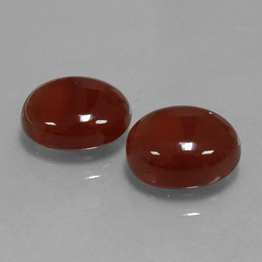 カラットの天然レッドカーネリアン（11.1×9 mm・オーバルカット）