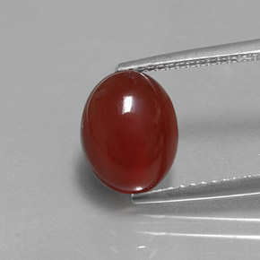 2.98カラットの天然レッドオレンジカーネリアン（10×7.9 mm・オーバルカット）