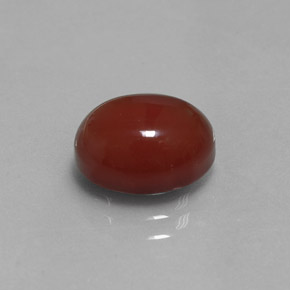 2.98カラットの天然レッドオレンジカーネリアン（10×7.9 mm・オーバルカット）
