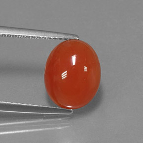 3.53カラットの天然オレンジカーネリアン（11.1×9 mm・オーバルカット）