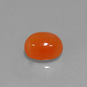 3.24カラットの天然レッドオレンジカーネリアン（10×7.9 mm・オーバルカット）