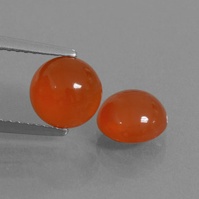 カラットの天然オレンジカーネリアン（7.12 mm・ラウンドカット）