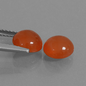 カラットの天然オレンジカーネリアン（7.12 mm・ラウンドカット）