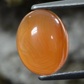 2.92カラットの天然ウォームアプリコットオレンジカーネリアン（10.1×8 mm・オーバルカット）