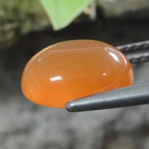 2.92カラットの天然ウォームアプリコットオレンジカーネリアン（10.1×8 mm・オーバルカット）