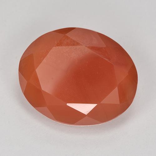 8.65カラットの天然ミディアムオレンジカーネリアン（16.5×13.3 mm・オーバルカット）