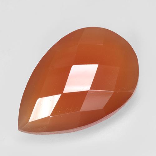 4.63カラットの天然薄いレッドカーネリアン、洋梨の形、半透明