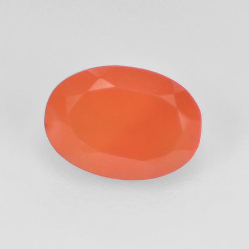 0.70カラットの天然濃いオレンジカーネリアン（7×5.1 mm・オーバルカット）