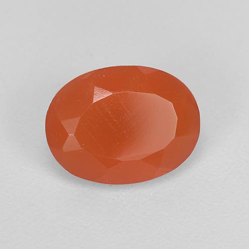 0.90カラットの天然濃いオレンジカーネリアン（7.9×6 mm・オーバルカット）
