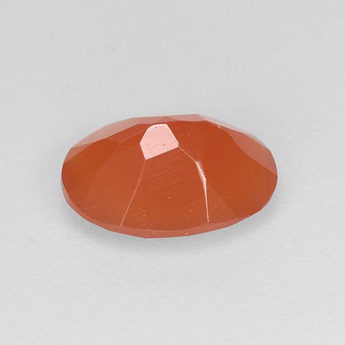 0.90カラットの天然濃いオレンジカーネリアン（7.9×6 mm・オーバルカット）