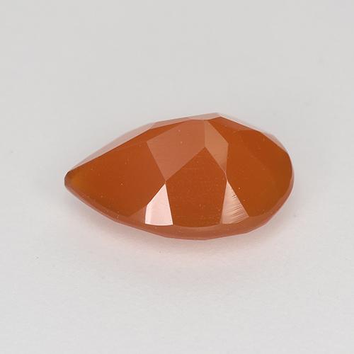 1.27カラットの天然深い赤みがかったオレンジカーネリアン（9.2×6.3 mm・洋梨の形）