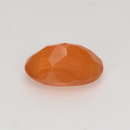 0.81カラットの天然鮮やかなオレンジカーネリアン（7.5×5.4 mm・オーバルカット）