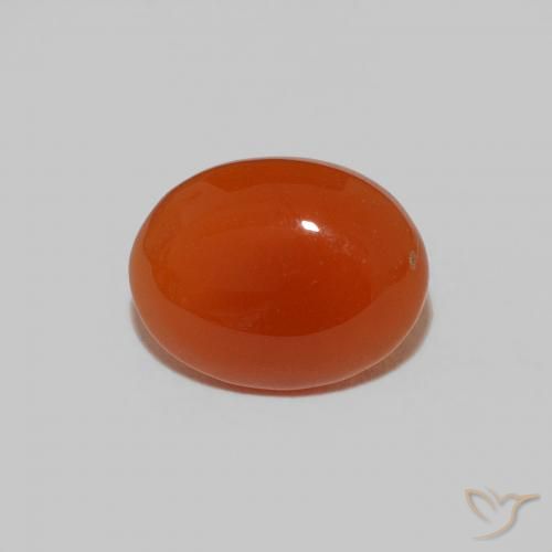 1.59カラットの天然ミディアムオレンジカーネリアン（9.1×7.1 mm・オーバルカット）