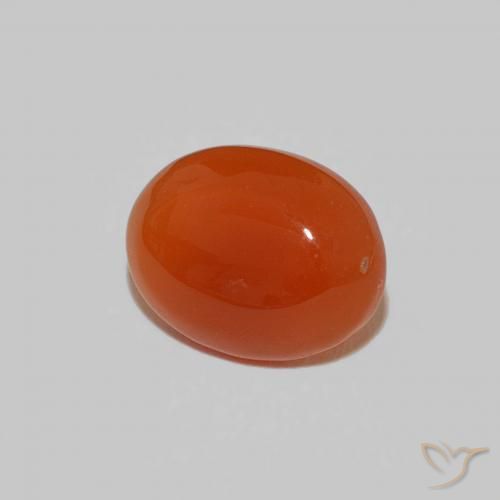 1.59カラットの天然ミディアムオレンジカーネリアン（9.1×7.1 mm・オーバルカット）