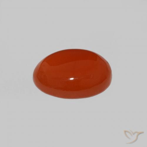 1.59カラットの天然ミディアムオレンジカーネリアン（9.1×7.1 mm・オーバルカット）