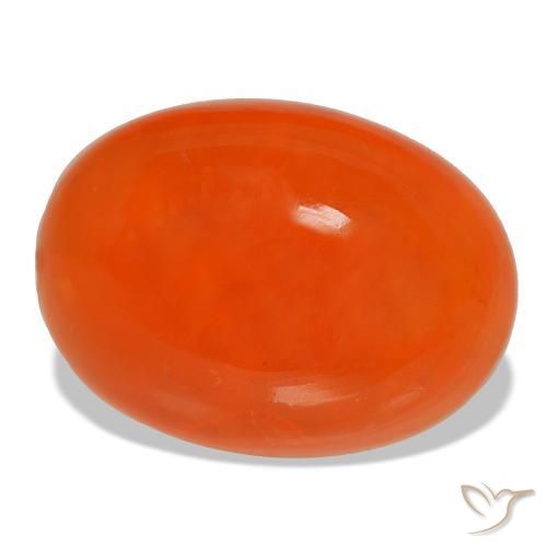 14.34カラットの天然ウォームオレンジカーネリアン（18×13.1 mm・オーバルカット）
