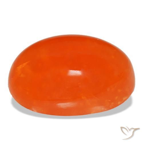 14.34カラットの天然ウォームオレンジカーネリアン（18×13.1 mm・オーバルカット）