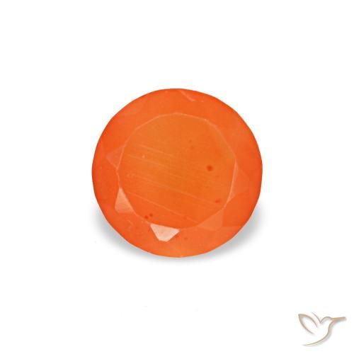 0.20カラットの天然鮮やかなオレンジカーネリアン（3.85 mm・ラウンドカット）