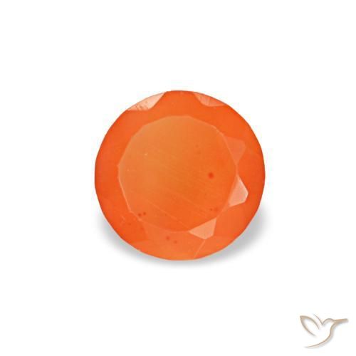 0.20カラットの天然鮮やかなオレンジカーネリアン（3.85 mm・ラウンドカット）