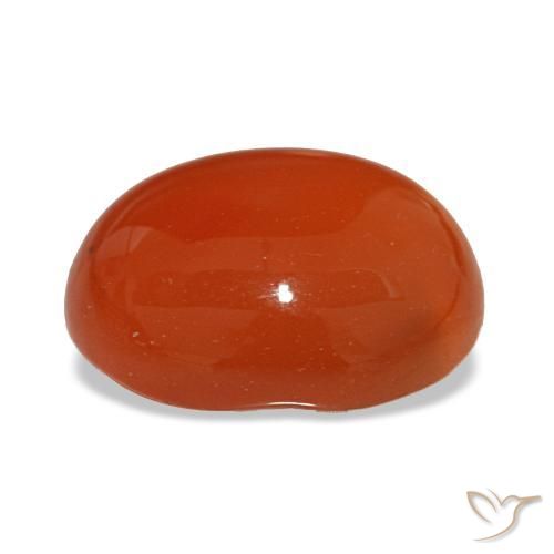 2.55カラットの天然薄いレッドカーネリアン（10.1×8 mm・オーバルカット）
