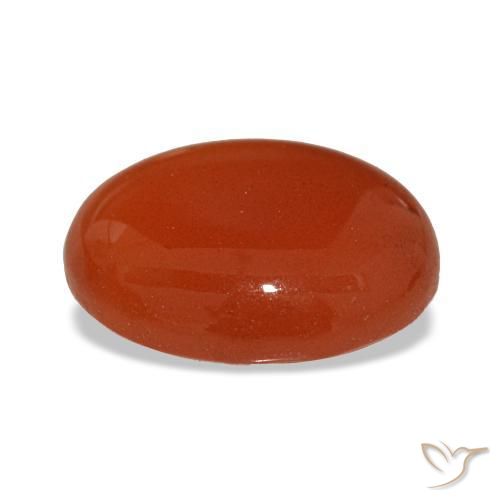 2.04カラットの天然薄いオレンジレッドカーネリアン（10×8.1 mm・オーバルカット）