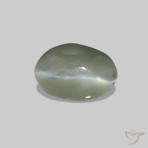 0.93カラットの天然グレーグリーンCat's Eye Alexandrite、楕円形、オペーク