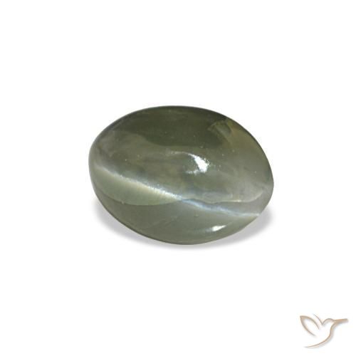 0.49カラットの天然ミディアムグレーCat's Eye Alexandrite（5.3×3.7 mm・オーバルカット）