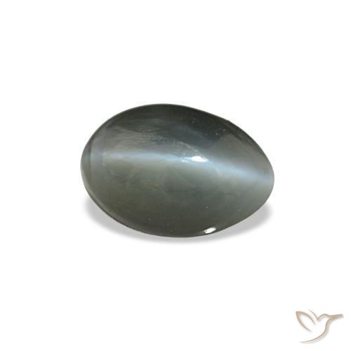 0.56カラットの天然薄い緑がかった灰色Cat's Eye Alexandrite（5.5×3.8 mm・オーバルカット）