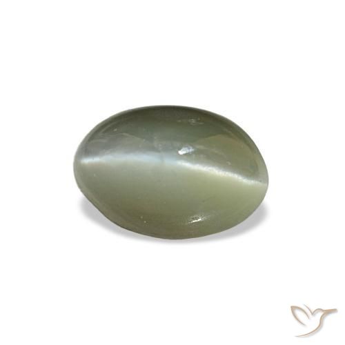 0.59カラットの天然グレーグリーンCat's Eye Alexandrite（5.2×3.6 mm・オーバルカット）