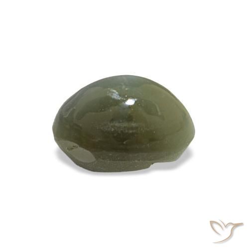 0.59カラットの天然グレーグリーンCat's Eye Alexandrite（5.2×3.6 mm・オーバルカット）