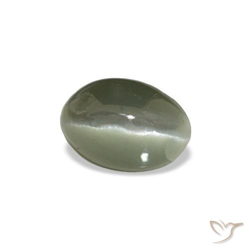 0.53カラットの天然グレーグリーンCat's Eye Alexandrite（5.2×3.6 mm・オーバルカット）
