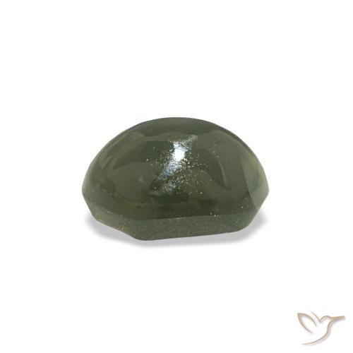 0.53カラットの天然グレーグリーンCat's Eye Alexandrite（5.2×3.6 mm・オーバルカット）