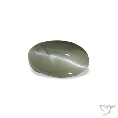 0.50カラットの天然ミディアムグリーンCat's Eye Alexandrite（5.4×3.1 mm・オーバルカット）