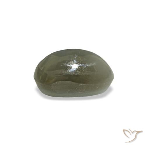 0.50カラットの天然ミディアムグリーンCat's Eye Alexandrite（5.4×3.1 mm・オーバルカット）