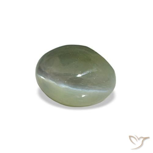 0.54カラットの天然ミディアムグリーンCat's Eye Alexandrite（5×3.8 mm・オーバルカット）
