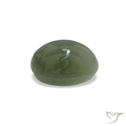 0.54カラットの天然ミディアムグリーンCat's Eye Alexandrite（5×3.8 mm・オーバルカット）