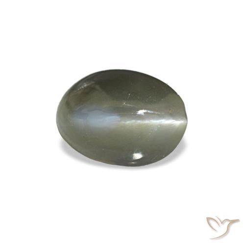 0.54カラットの天然ミディアムグリーンCat's Eye Alexandrite（5.3×3.9 mm・オーバルカット）
