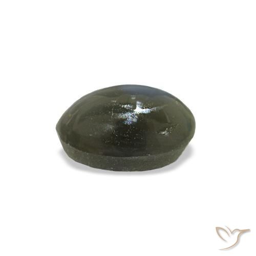 0.54カラットの天然ミディアムグリーンCat's Eye Alexandrite（5.3×3.9 mm・オーバルカット）