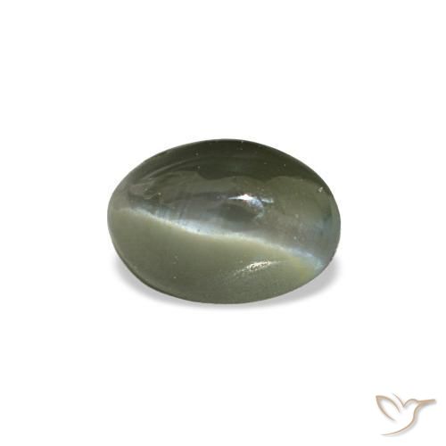 0.49カラットの天然ミディアムグリーンCat's Eye Alexandrite（4.9×3.4 mm・オーバルカット）