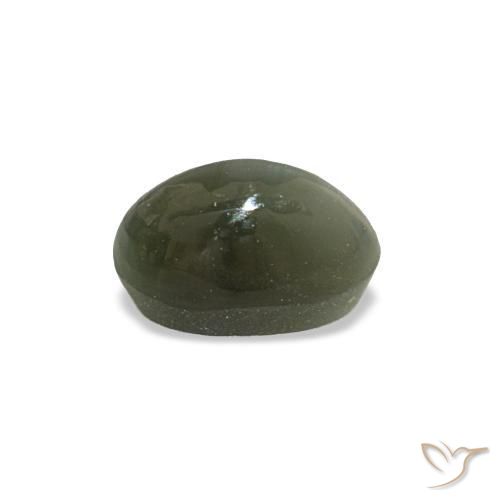 0.49カラットの天然ミディアムグリーンCat's Eye Alexandrite（4.9×3.4 mm・オーバルカット）