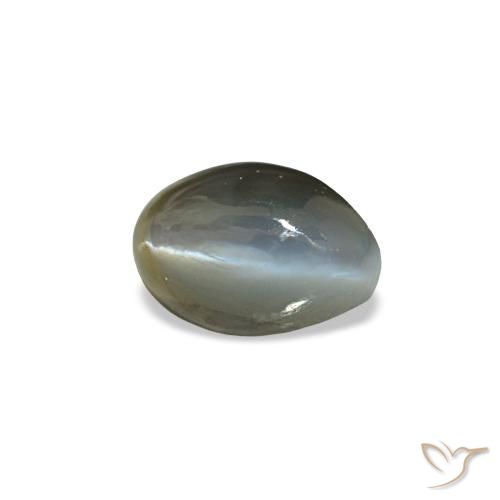 0.52カラットの天然グレーグリーンCat's Eye Alexandrite（5×3.4 mm・オーバルカット）