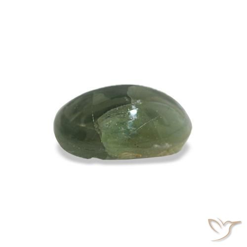 0.44カラットの天然ミディアムグリーンCat's Eye Alexandrite（5.2×3.7 mm・オーバルカット）