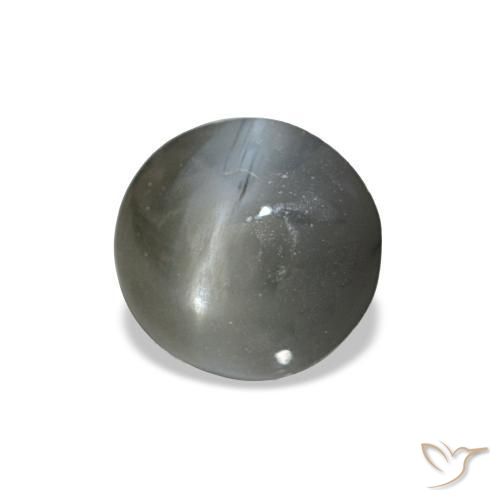0.51カラットの天然濃い灰色Cat's Eye Alexandrite（4.6×4.4 mm・オーバルカット）