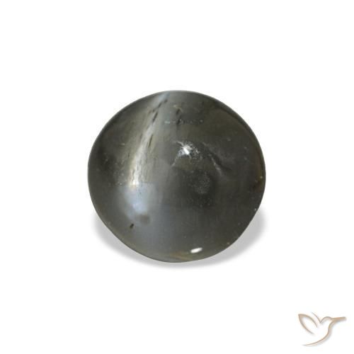 0.47カラットの天然濃い灰色Cat's Eye Alexandrite（4.7×4.4 mm・オーバルカット）