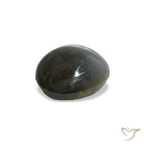 0.47カラットの天然濃い灰色Cat's Eye Alexandrite（4.7×4.4 mm・オーバルカット）