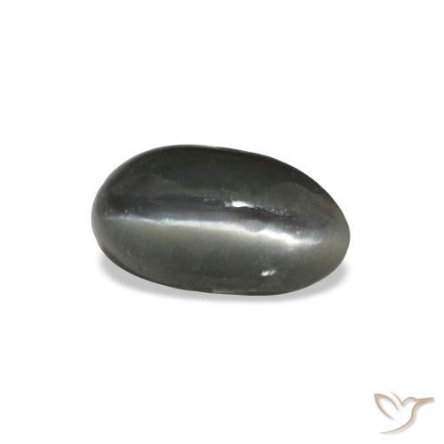0.45カラットの天然スチールグレーCat's Eye Alexandrite（5.1×2.8 mm・オーバルカット）