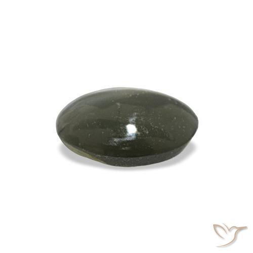 0.42カラットの天然スチールグレーCat's Eye Alexandrite（5.2×3.9 mm・オーバルカット）