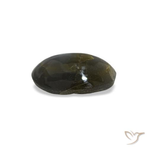 0.48カラットの天然スチールグレーCat's Eye Alexandrite（5.6×4.2 mm・オーバルカット）