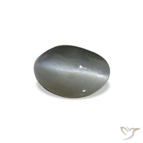 0.40カラットの天然ミディアムグレーCat's Eye Alexandrite（4.6×3.1 mm・オーバルカット）