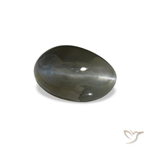 0.46カラットの天然濃い灰色Cat's Eye Alexandrite（5.3×3.3 mm・オーバルカット）